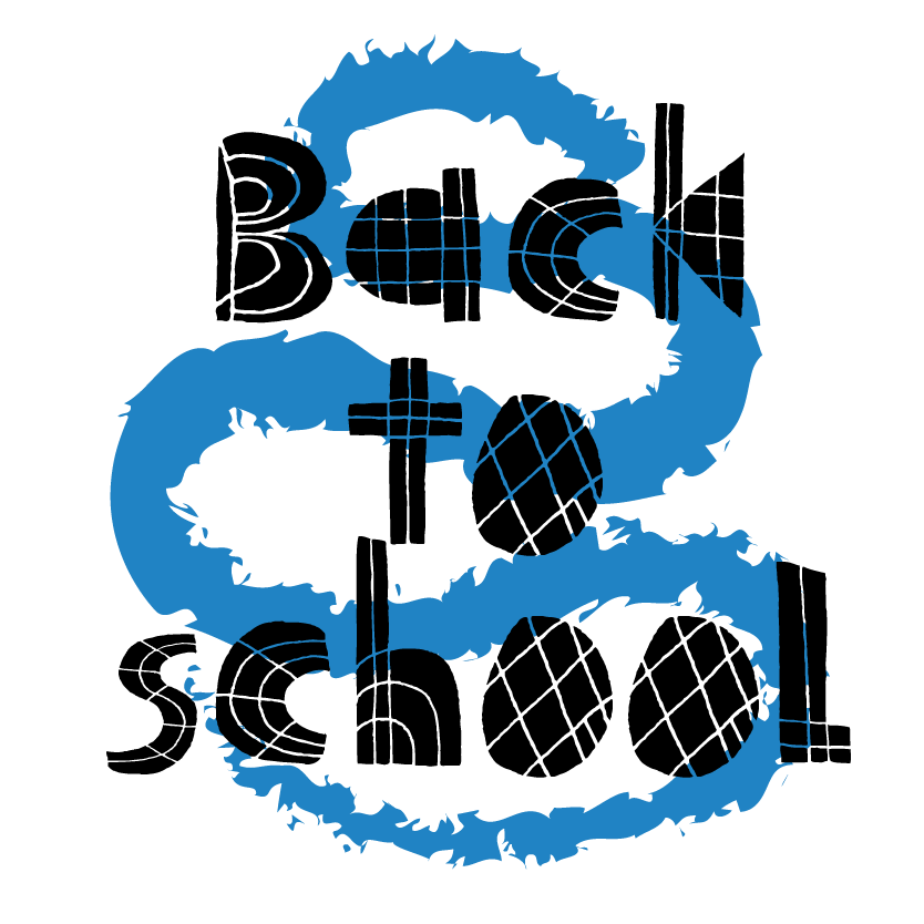Back to school logo blue
