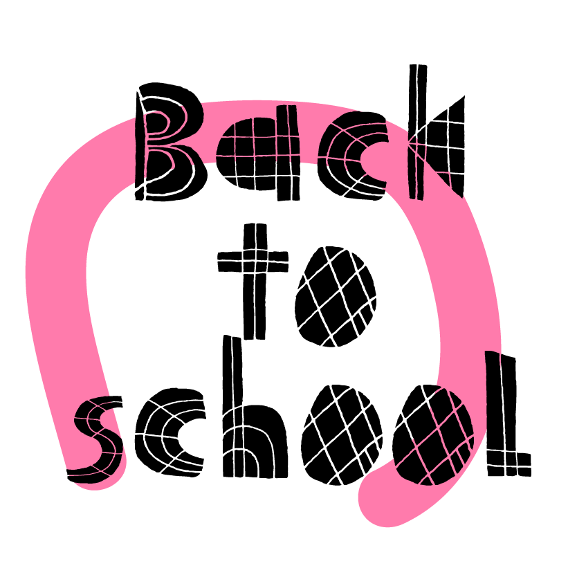 Back to school pink logo