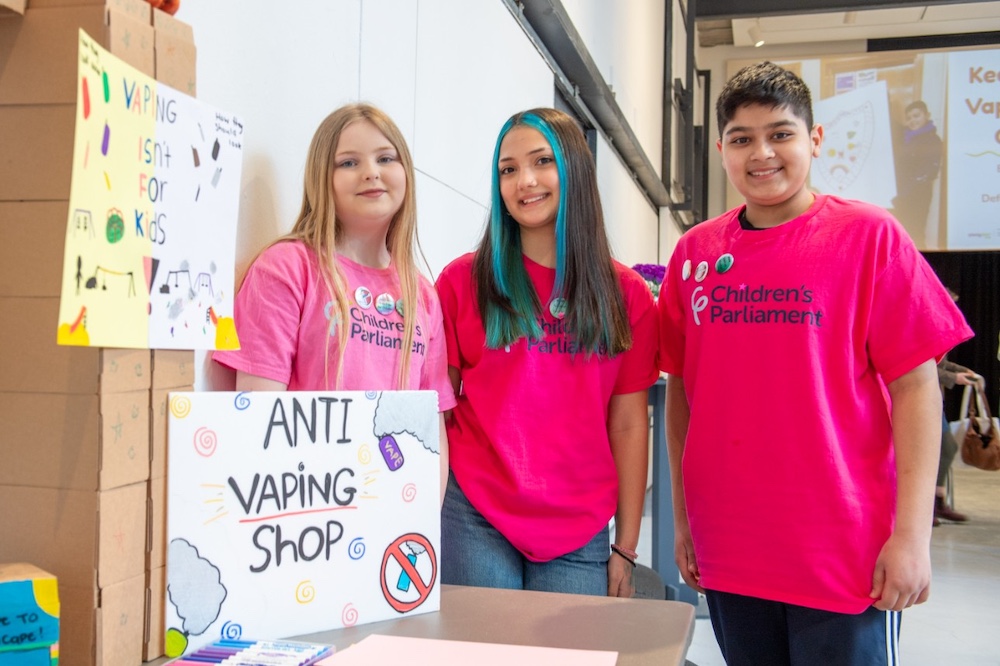 Ella, Kati and Hamza Members of Children's Parliament "set up shop" in Dundee Contemporary Arts (DCA) centre.
Image courtesy Kim Cessford, DC Thomson.