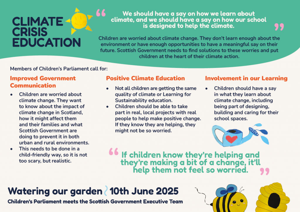 Scottish Government Executive Team issue of Climate Crisis Education