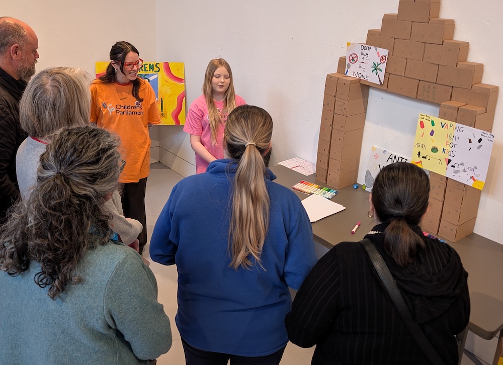 Ella presents at the Children's Parliament vaping event in Dundee