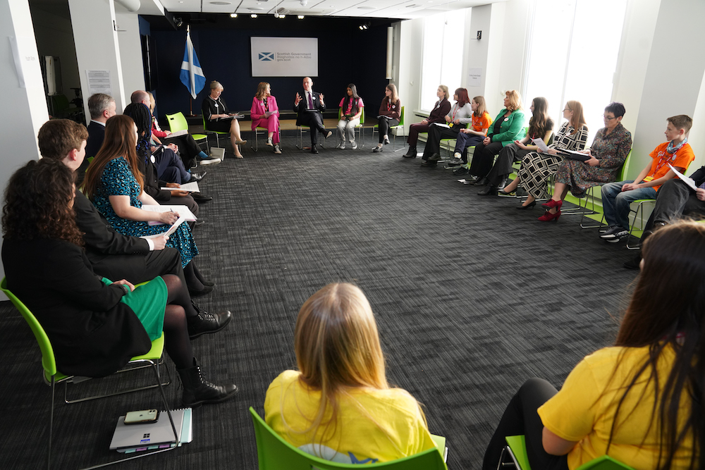 The Scottish Government Cabinet Ministers meet with Members of Chlidren's Parliament and representatives from the Scottish Youth Parliament for the annual children and young people cabinet meeting.