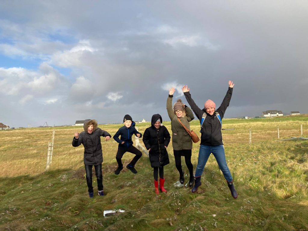 MEmbers of Children's Parliament enjoying a photo break during their outdoor explorations