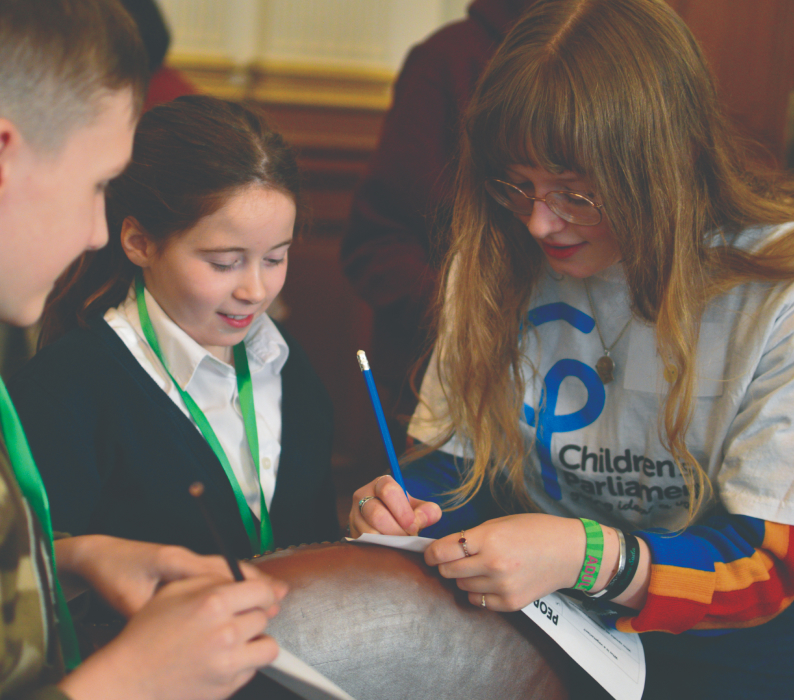 Group of children participating in making a difference