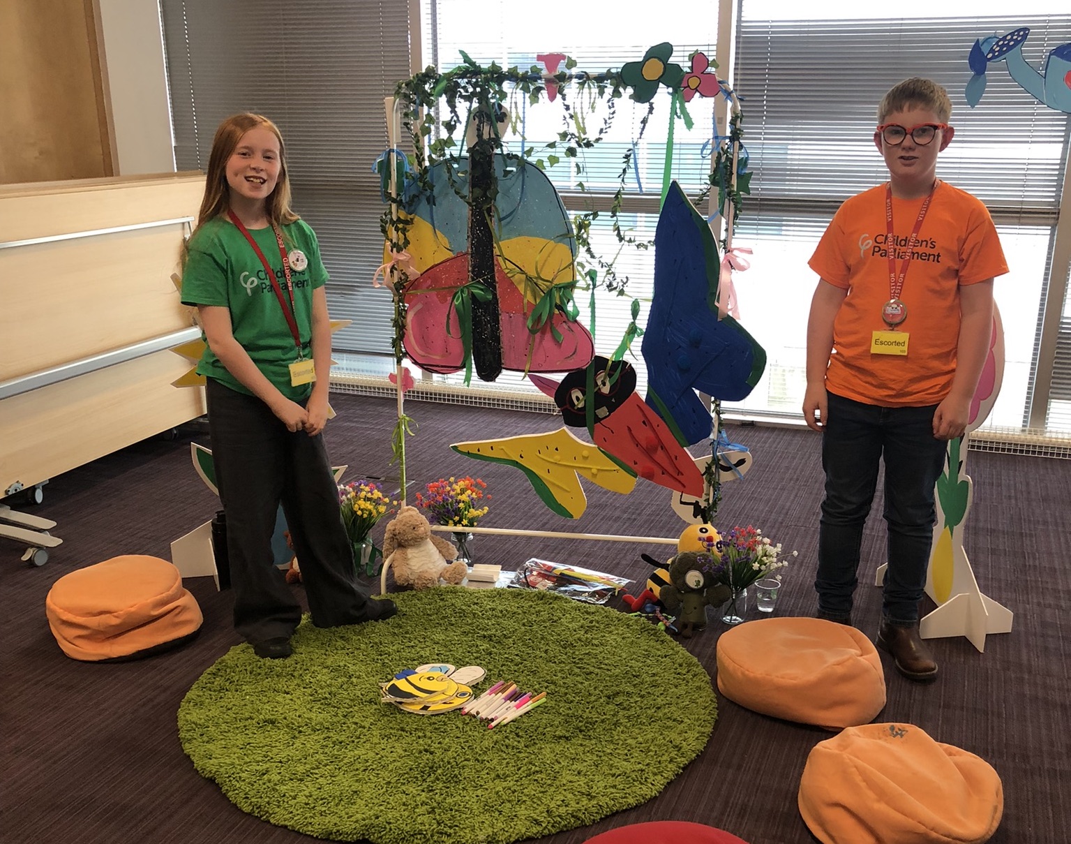 Members of Children's Parliament prepare to meet with members of the Scottish Government Executive Team.